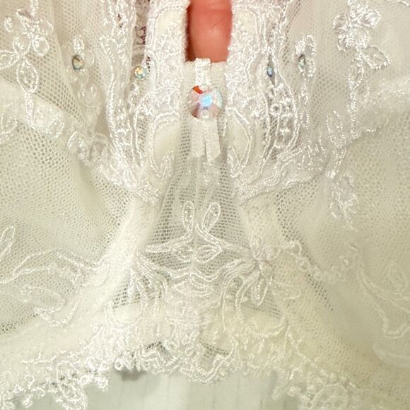 LISE CHARMEL Bra ACA3051 Underwire Unlined 38C Crystals Lace Embroidered White - Picture 3 of 11